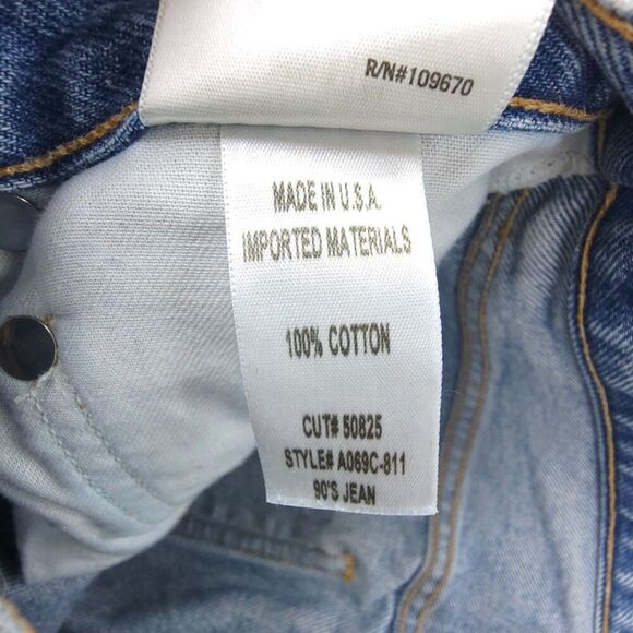 AGOLDE 90's Mid Rise Loose Fit Wide Leg Jeans Fall Out Distressed Light Denim 25 - Picture 7 of 7